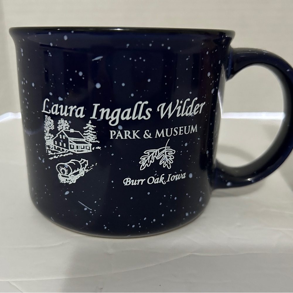 Laura Ingalls Wilder Park & Museum Blue Speckled Mug